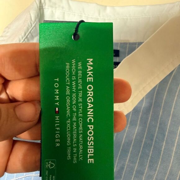 Tommy Hilfiger Light Blue Pinstripe Shirt - Picture 6 of 7